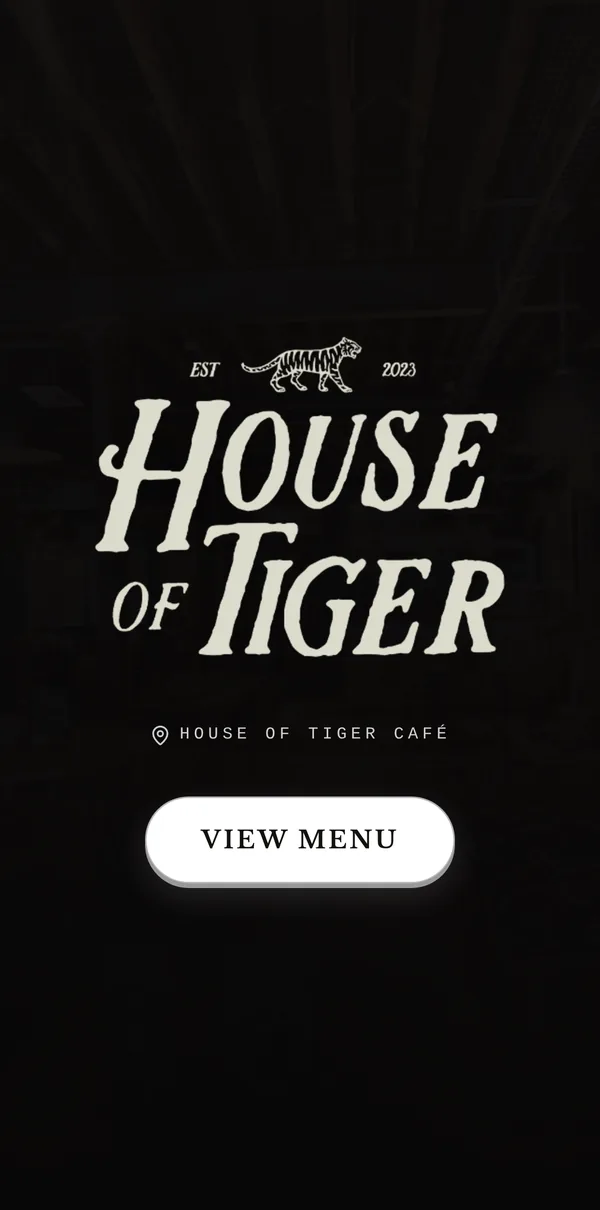 House of Tiger Café opening screen on iPhone